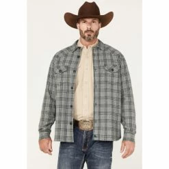 Outlet 😉 Cody James Men's Polar Bonded Plaid Button Down Flannel Grey ✔️