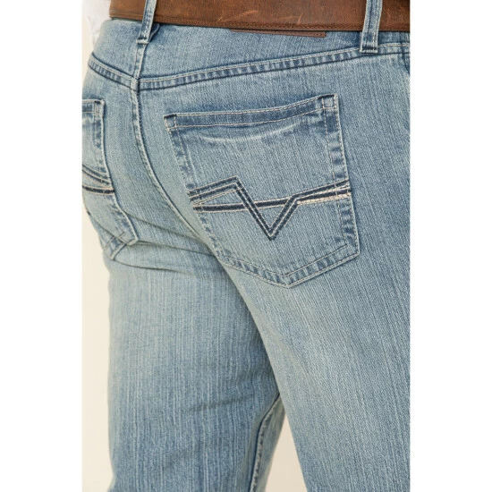 Best Pirce ๐คฉ Cody James Men's Crupper Light Wash Stretch Slim Straight ๐ Jeans Blue ๐ - Image 4