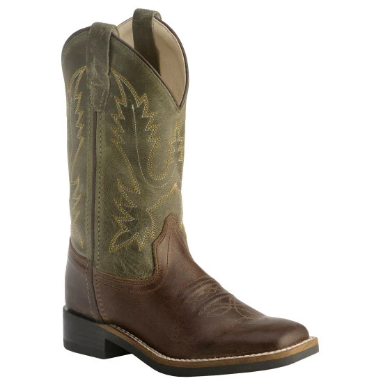 Best Sale ๐ Cody James Youth Boys' Stitched Olive Cowboy ๐ฅพ Boots - Square Toe Chocolate ๐ฏ